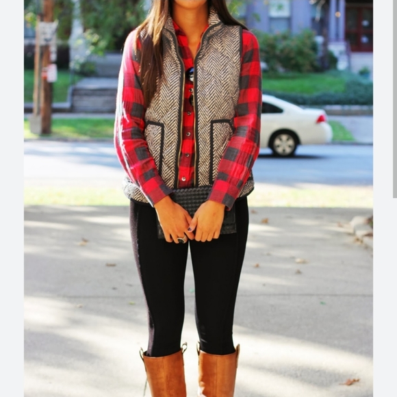 J crew Herringbone print vest small - Picture 1 of 11